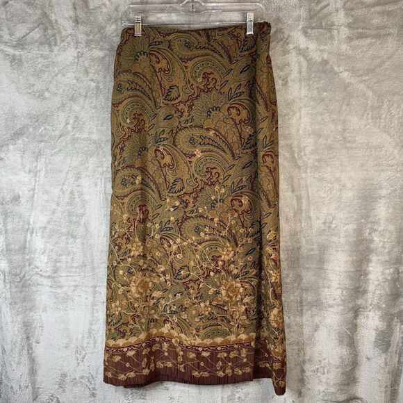 Lane Bryant Paisley Maxi Skirt Boho Vintage Deadstock Y2K Fall 90s Retro Sz 14 - Picture 1 of 9